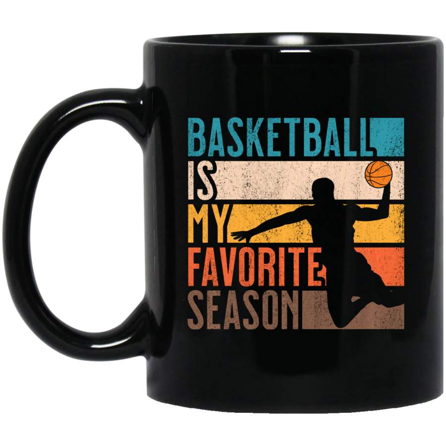 Distressed Vintage Basketball Is My Favorite Season Coffee Mug