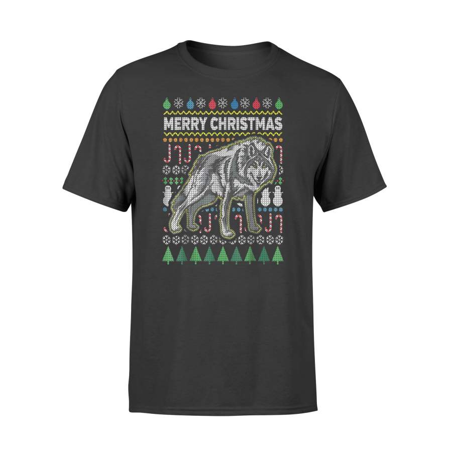 Wolf Ugly Christmas T-shirt Tacky Xmas Crazy Holiday Gift – Standard T-shirt