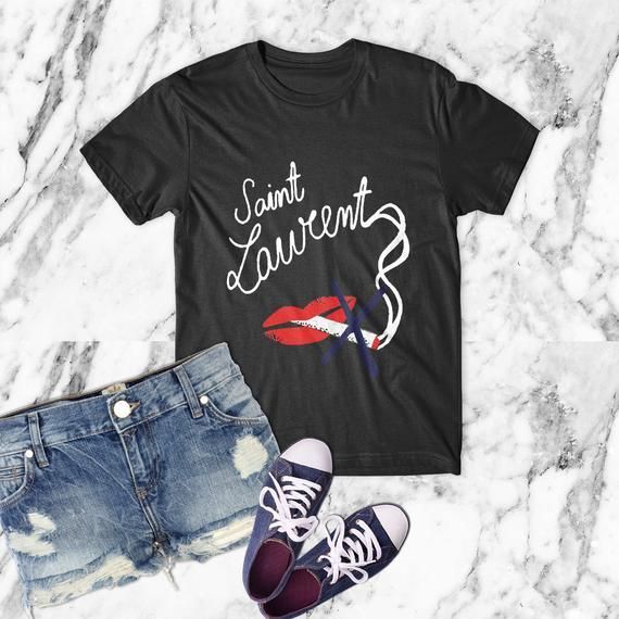 Saint Laurent Lips Shirt Bouche Smoking Shirt Inspired Branded Clothing Shirt