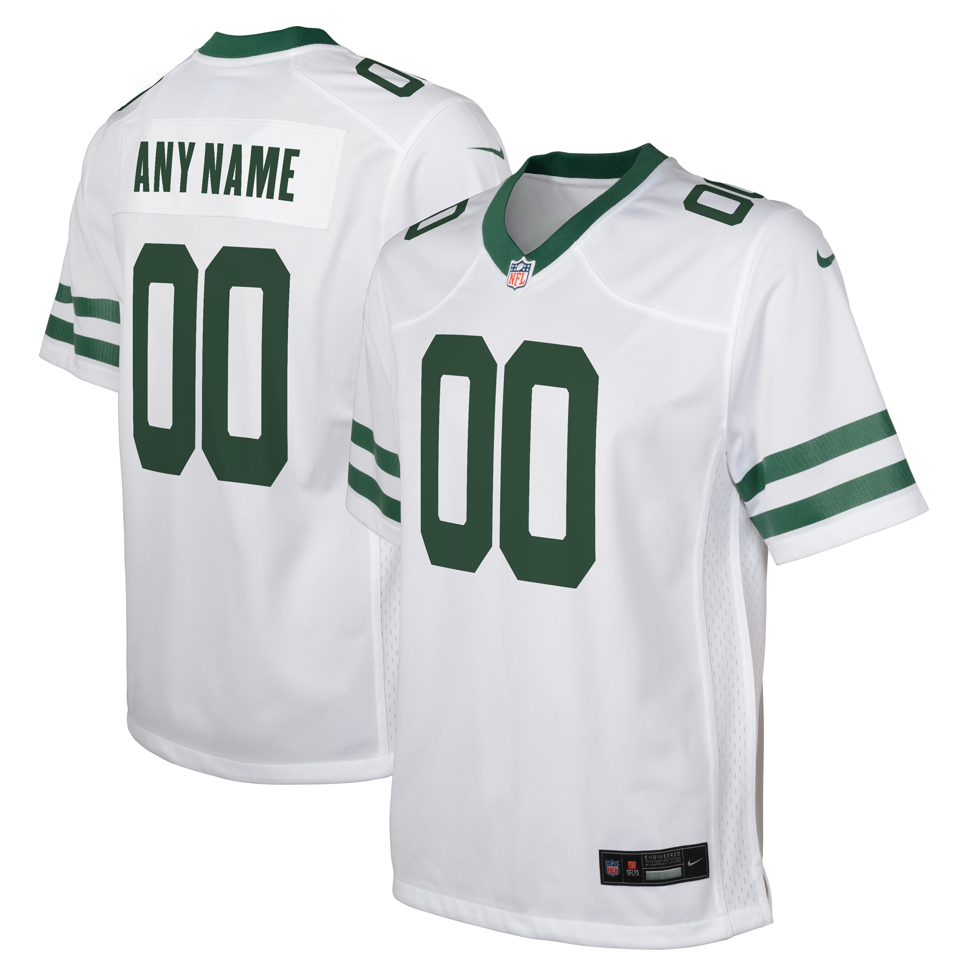 Youth New York Jets White Legacy Custom Game Jersey