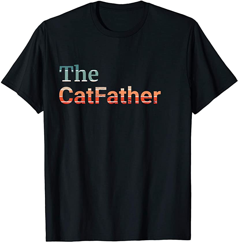 Mens The Catfather Vintage Cat Father Day Kitten Dad Gifts T-Shirt