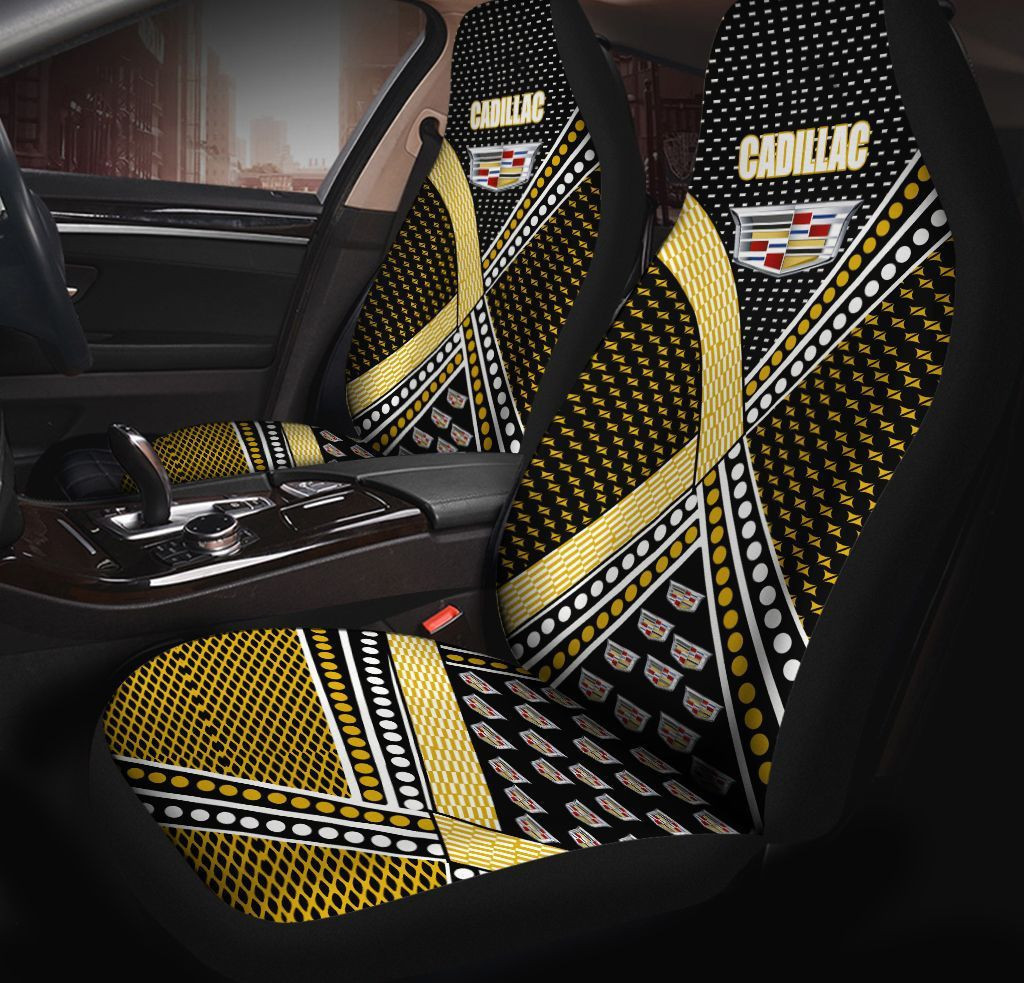 Cadillac Car Seat Covers (Set Of 2) Ver 4 (Yellow)