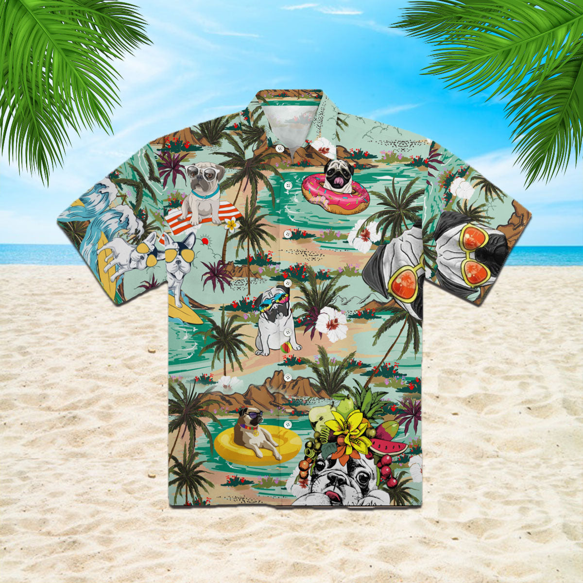 Oragontee Pugs Hawaii Shirt For Men Women Adult Ha90386