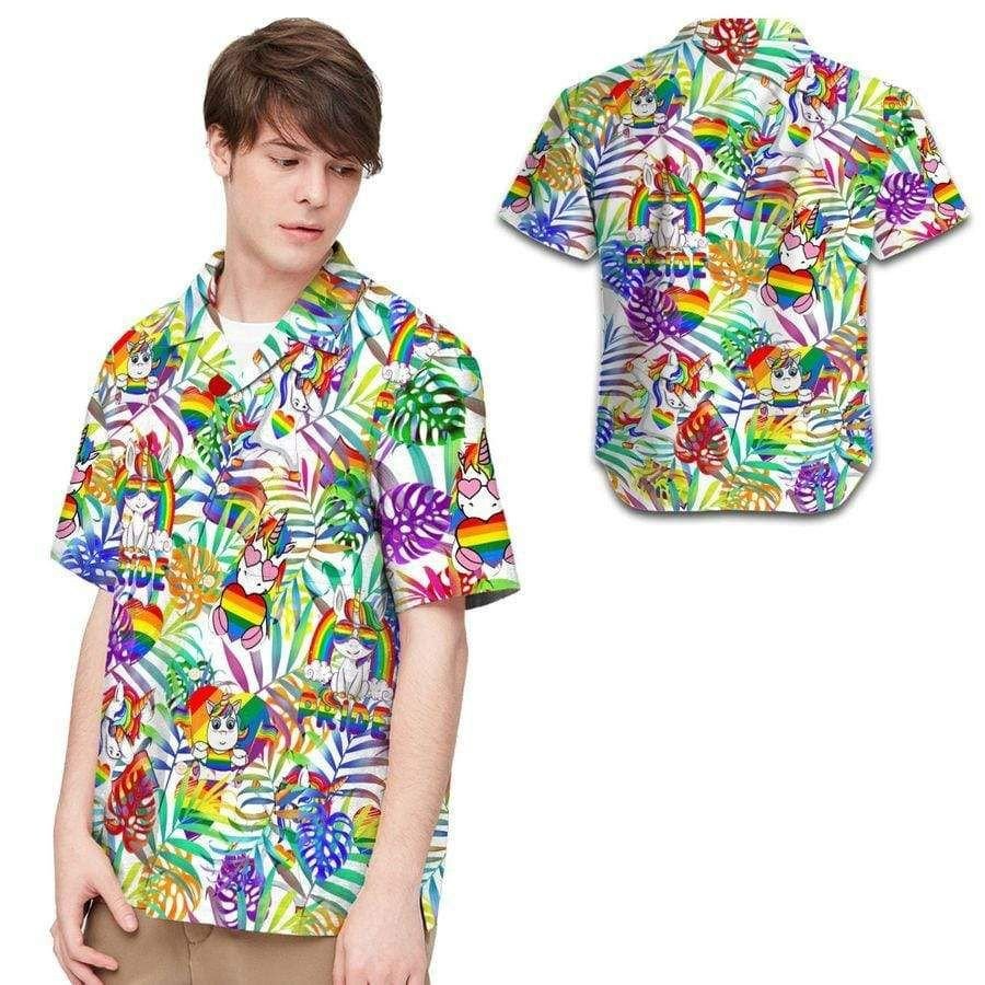 Trans T Nice Rainbow Unicorn Tropical Design Hawaii Shirt Ha11299