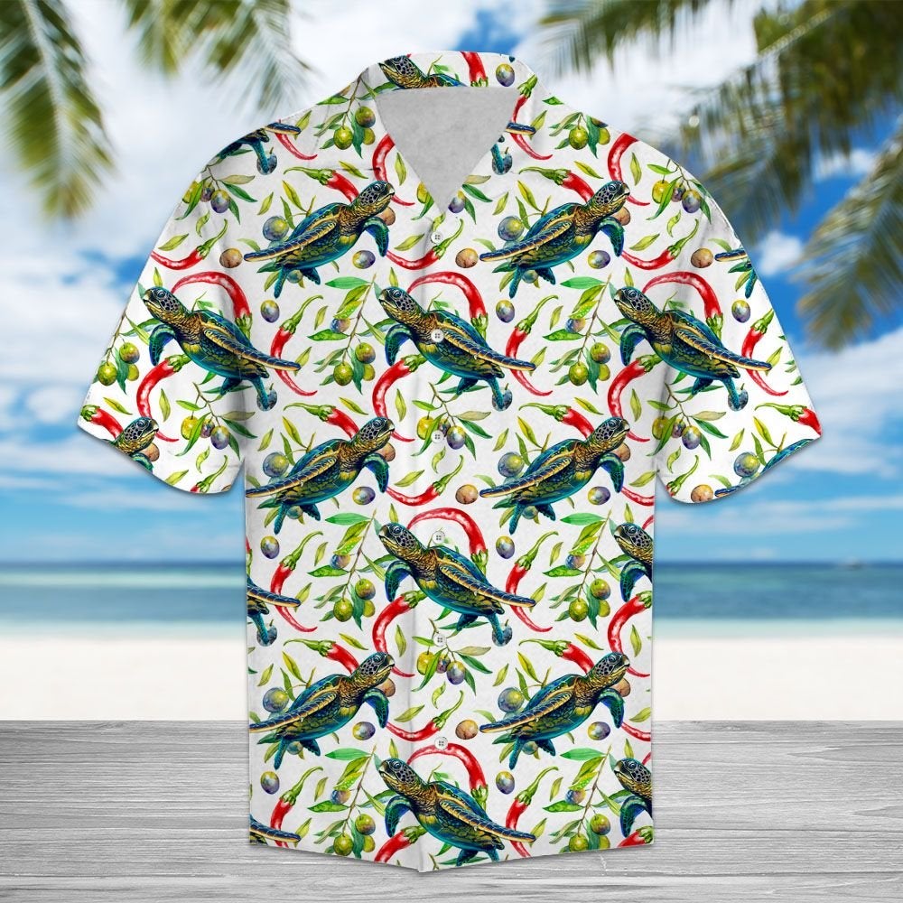 Chili Peppers And Turtle Hawaii Lover Hawaii Shirt For Men Women Ha110364