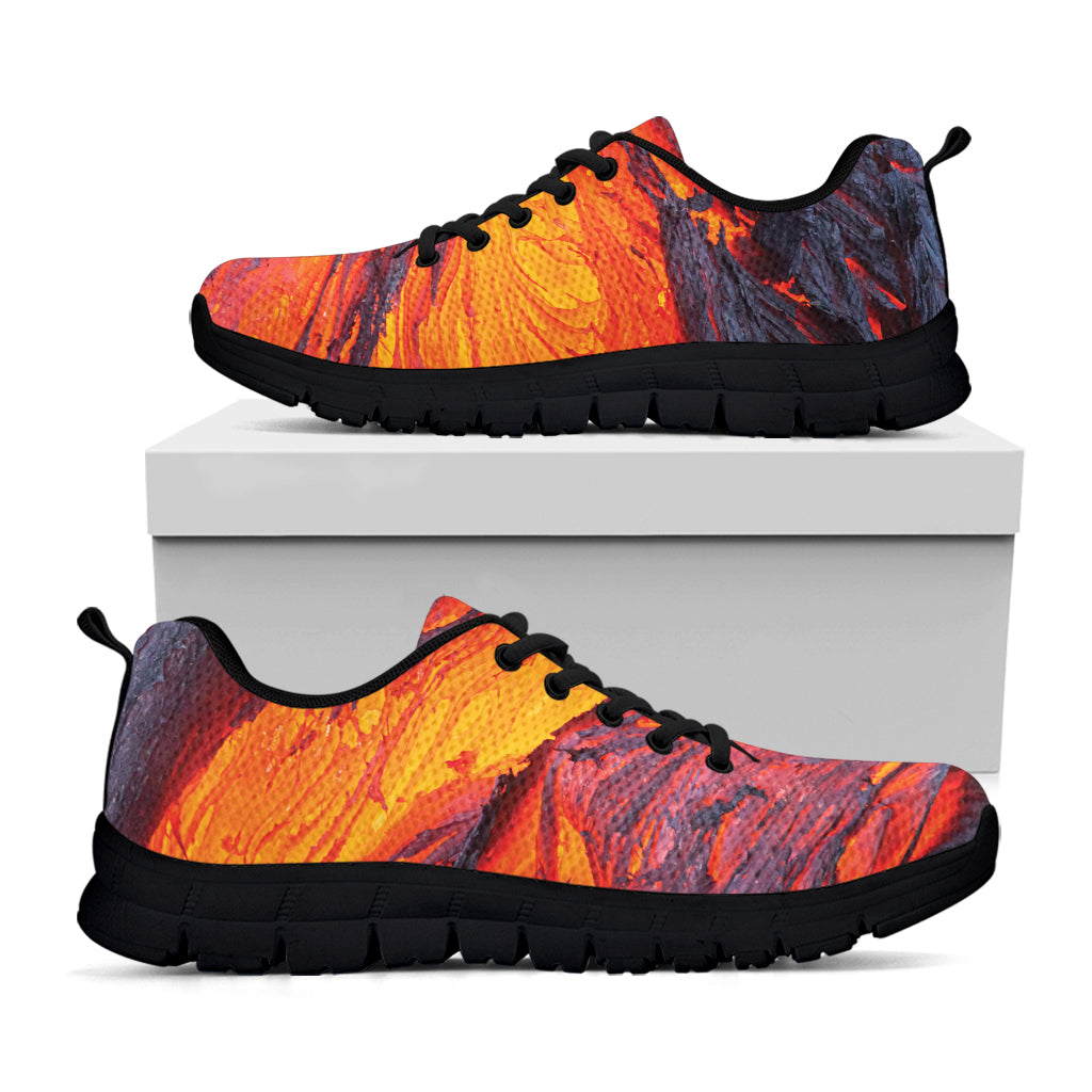 Volcano Lava Print Black Sneakers