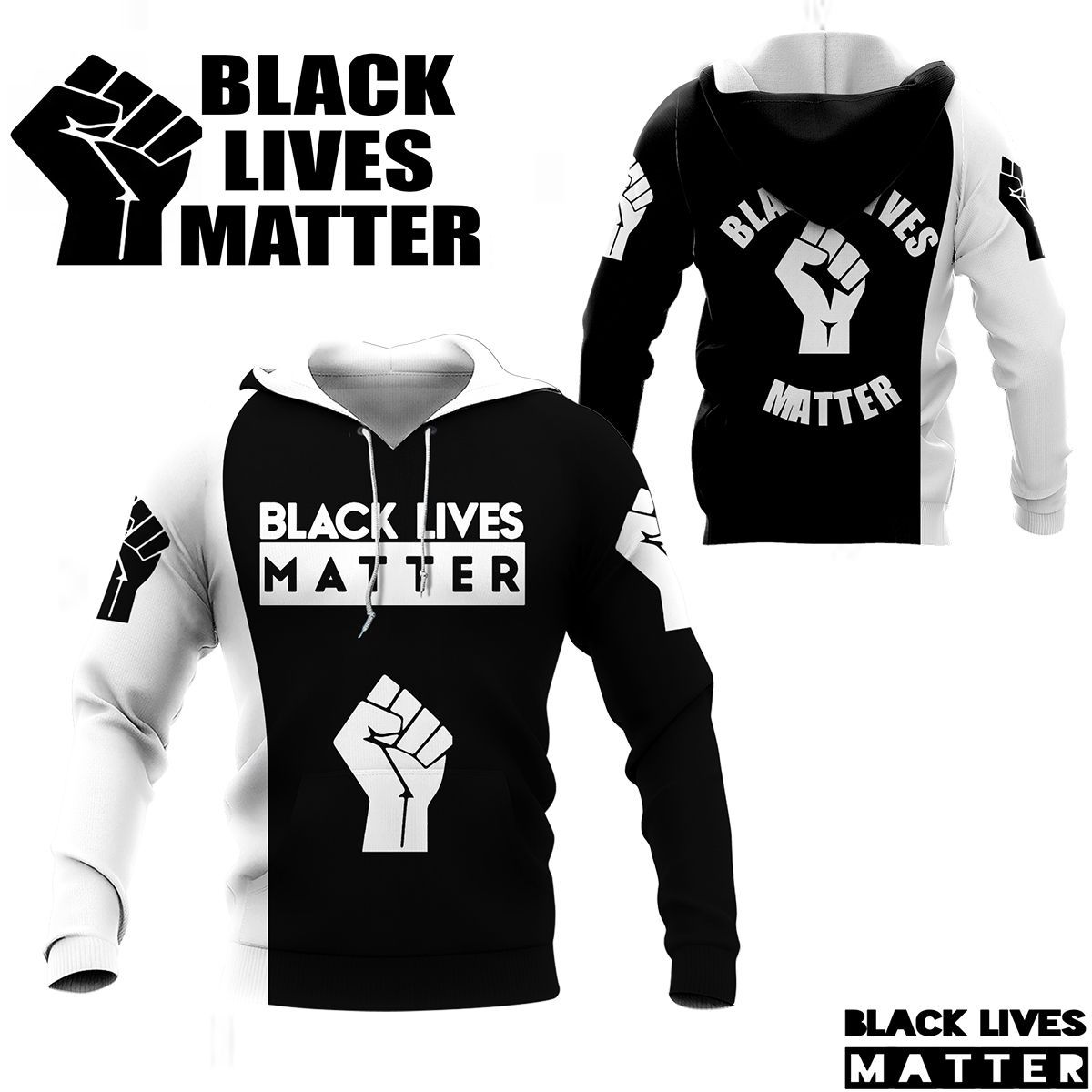 3D All Over Printed Black Lives Matter NTH-HL Shirts Ver 1 (Black)