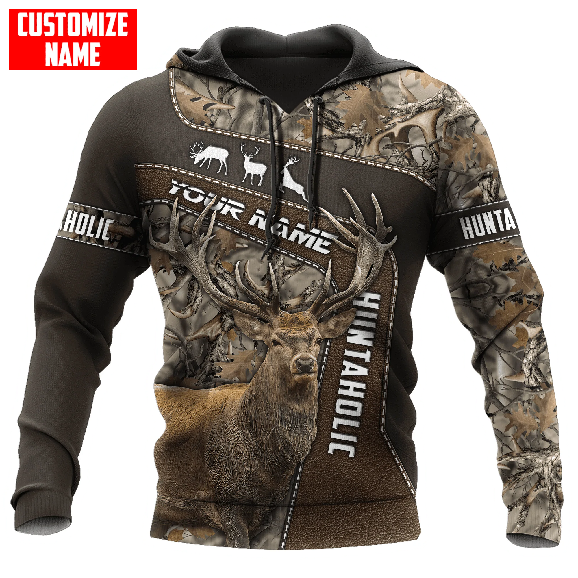 Custom Name Deer Hunting Hoodie 3D All Over Print, Sublimation Deer Hunting On Hoodie