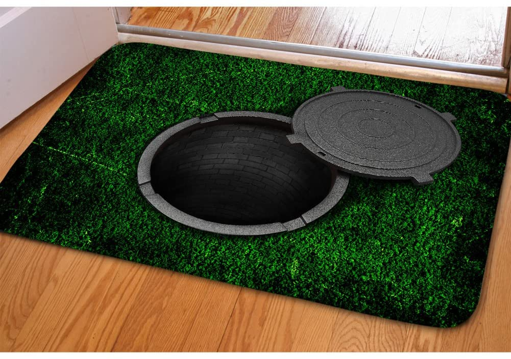 Funny 3D Manhole Traps Door Indoor And Outdoor Doormat Gift For Friend Family Decor Warm House Gift Welcome Mat 2