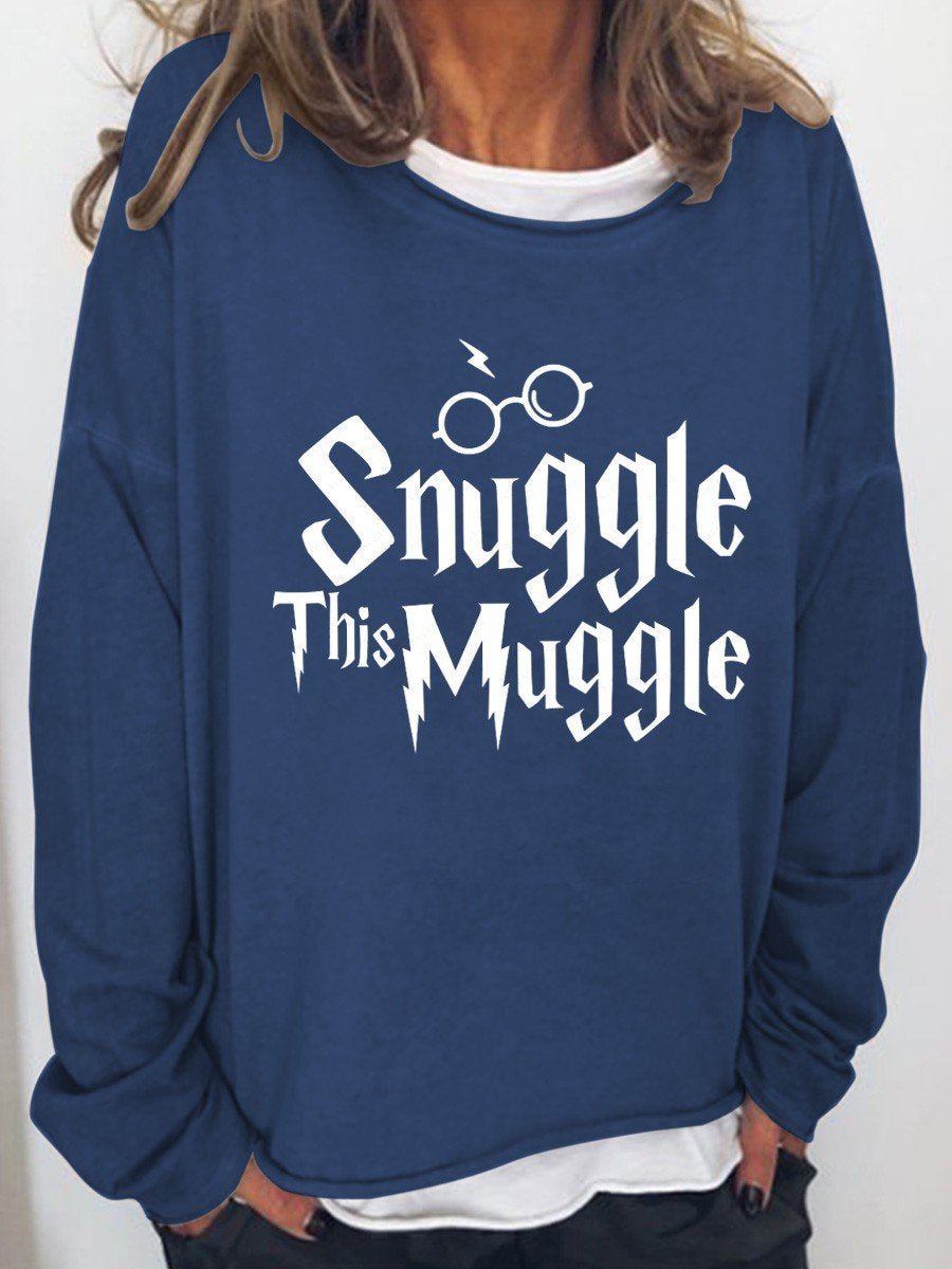 Women’S Snuggle This Muggle Funny  Long Sleeves Top