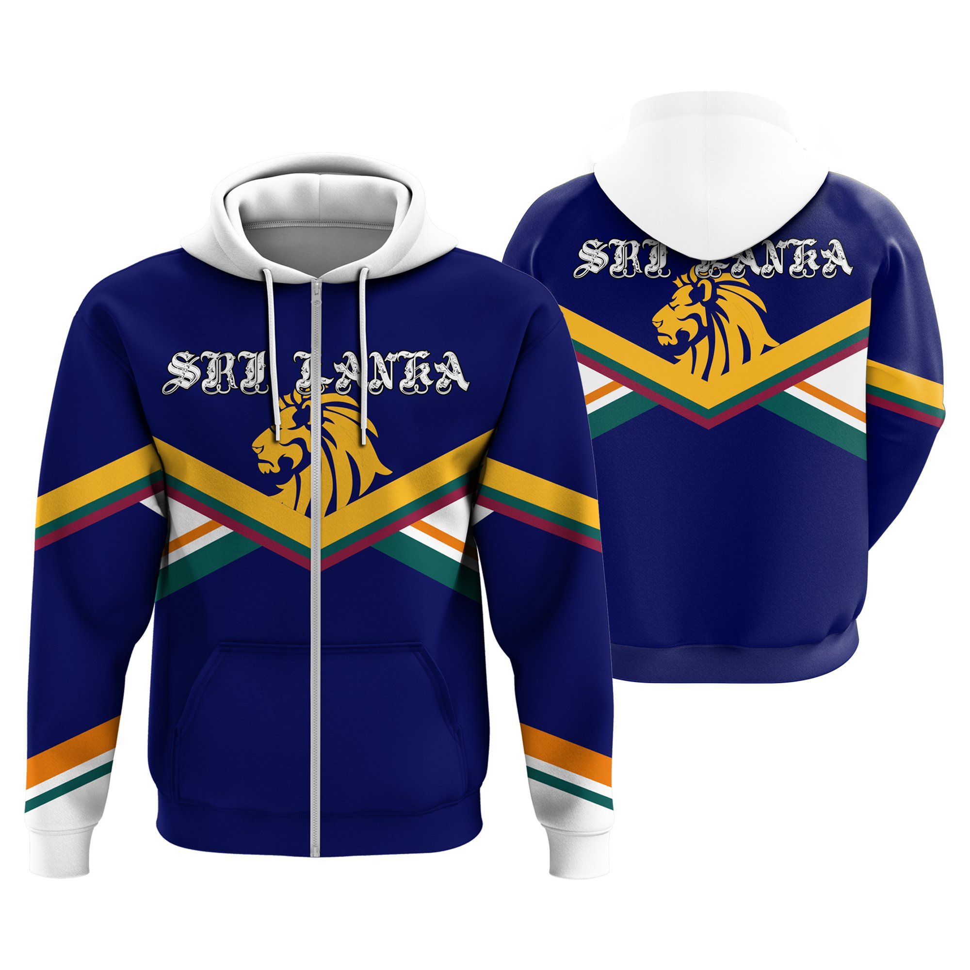 1sttheworld Royal Sri Lanka Lion Zip Hoodie – J5