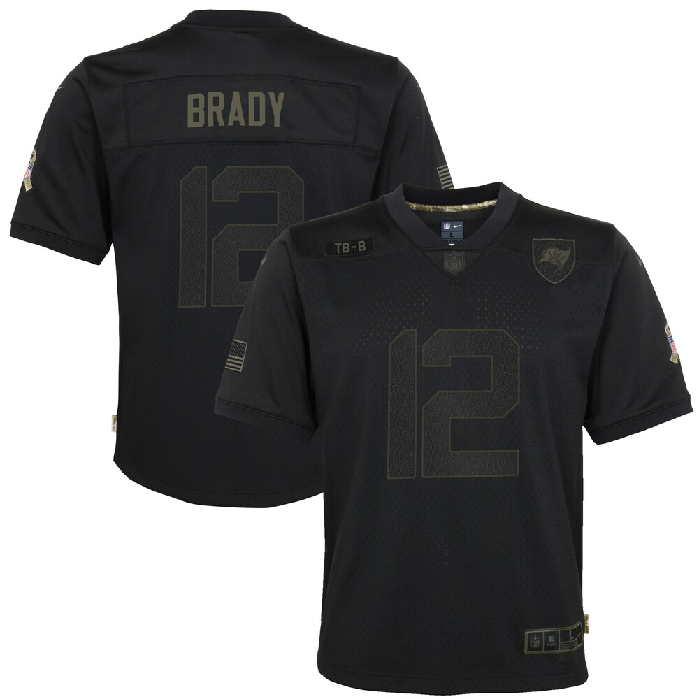 Tom Brady Tampa Bay Buccaneers Youth 2020 Salute To Service Game Jersey – Black