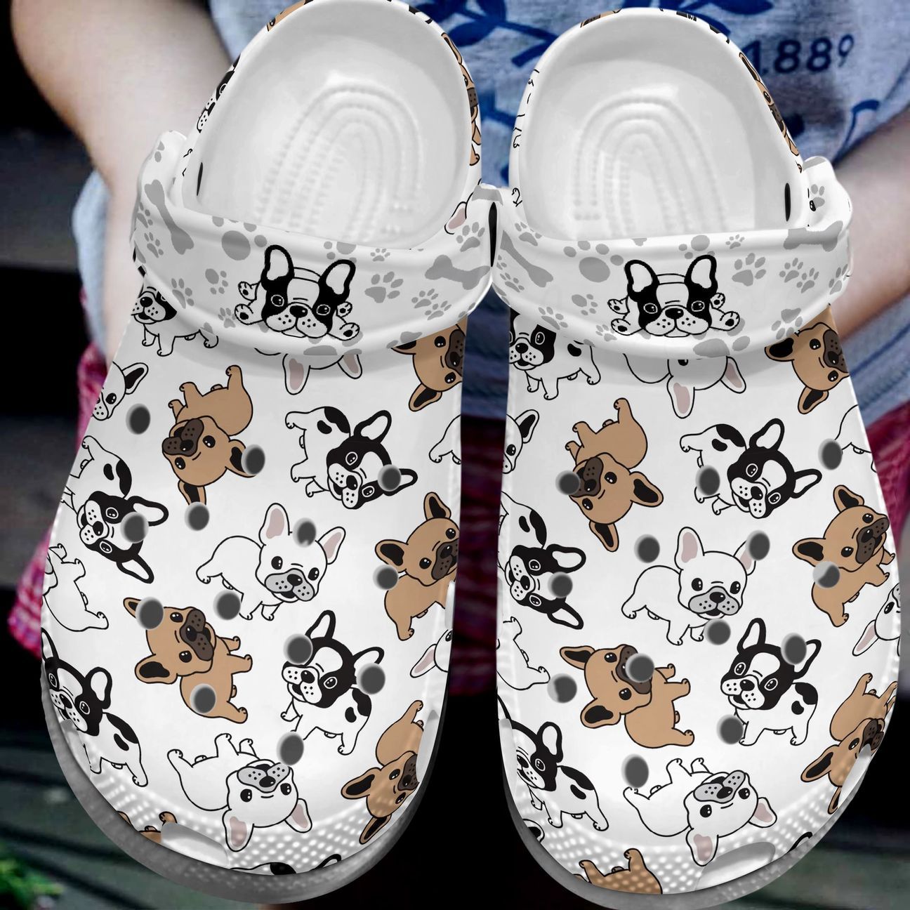 French Bulldog Personalize Clog, Custom Name, Text, Fashion Style For Women, Men, Kid, Print 3D 8 Colors