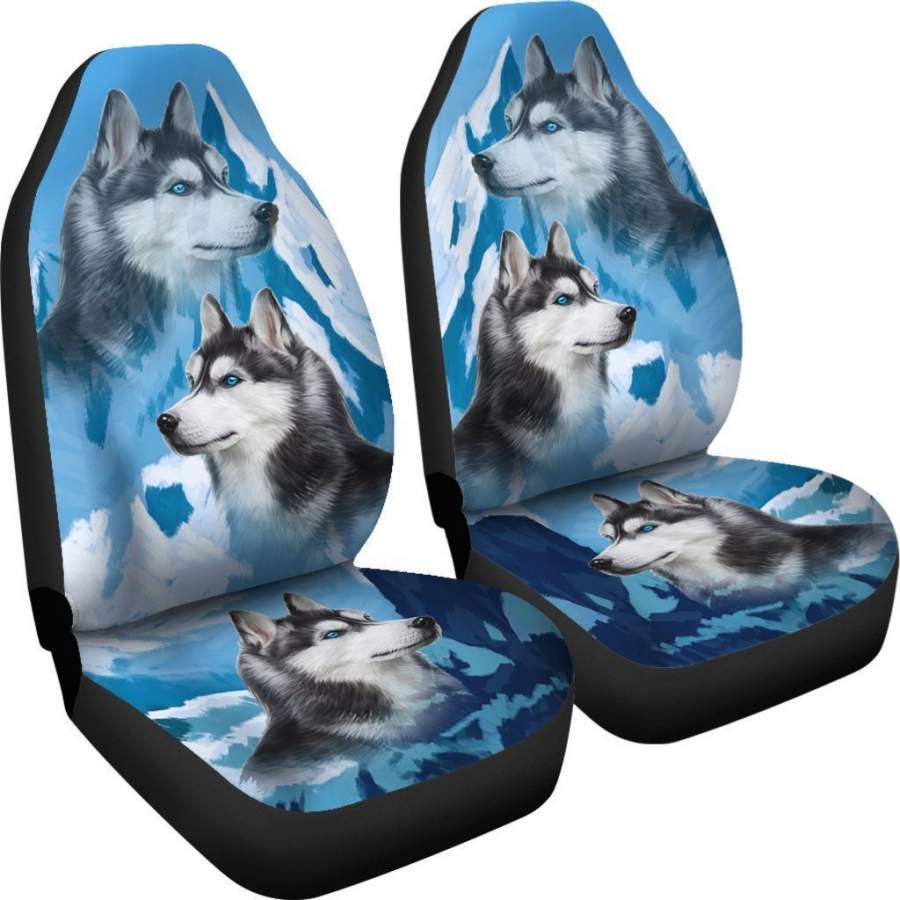 Colorful Husky Car Seat Covers For Dog Lover HH10