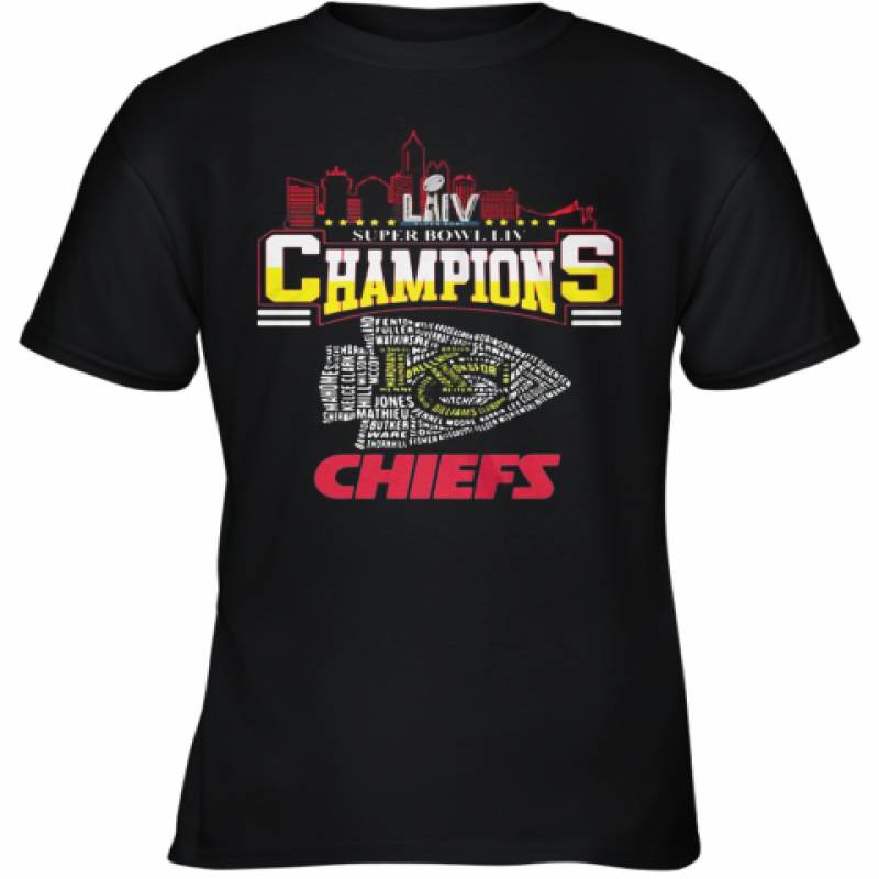 Super Liv Bowl Champios Kansas City Chiefs Football Team Youth T-Shirt