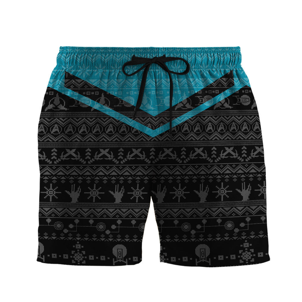 3D S.T Picard 2022 Blue Ugly Christmas Custom Men Short