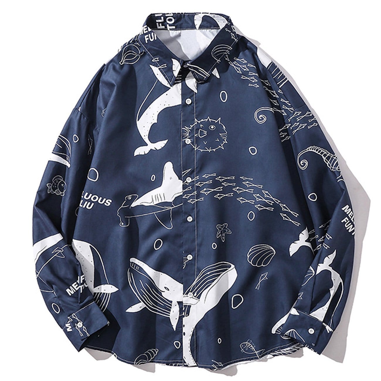 Whale Underwater World Print Long Sleeve Shirt