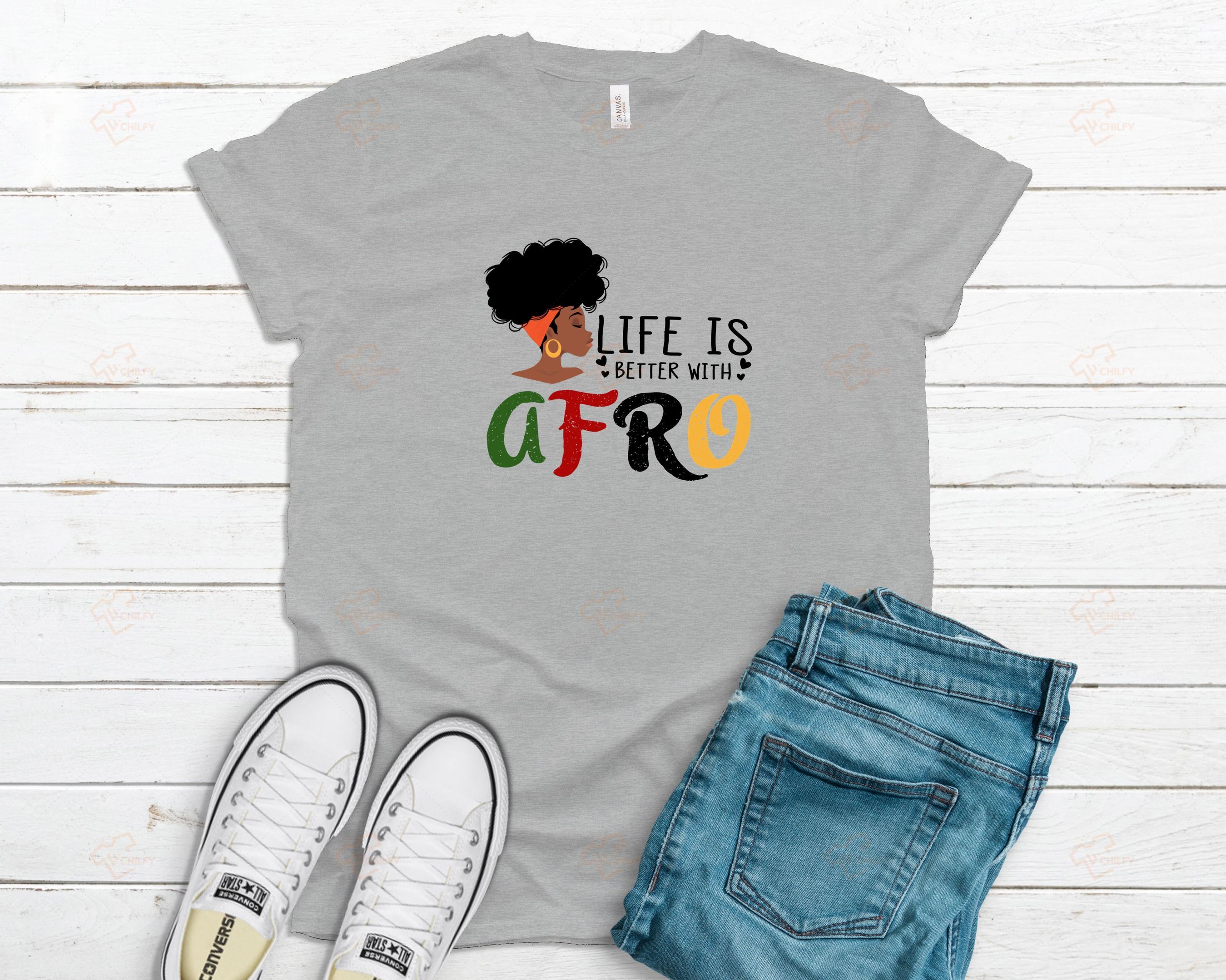 Life is better with afro shirt, Afro girl shirt, Black girl shirt