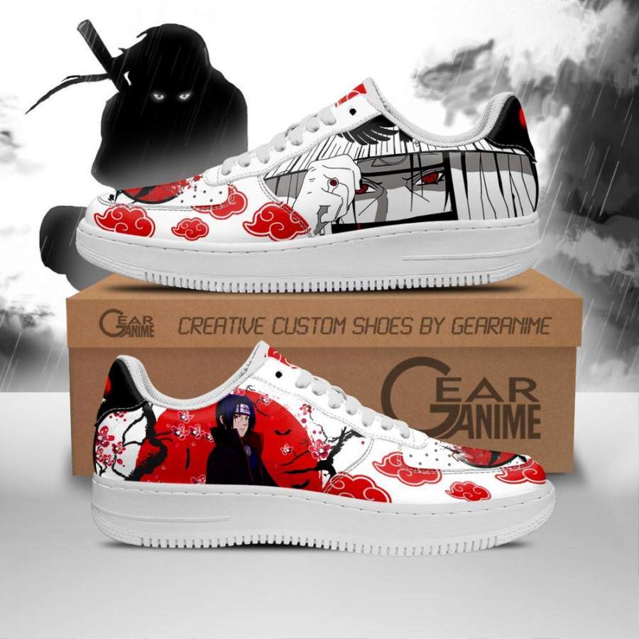 Akatsuki Itachi Air Force Sneakers Naruto Anime Custom Shoes PT10