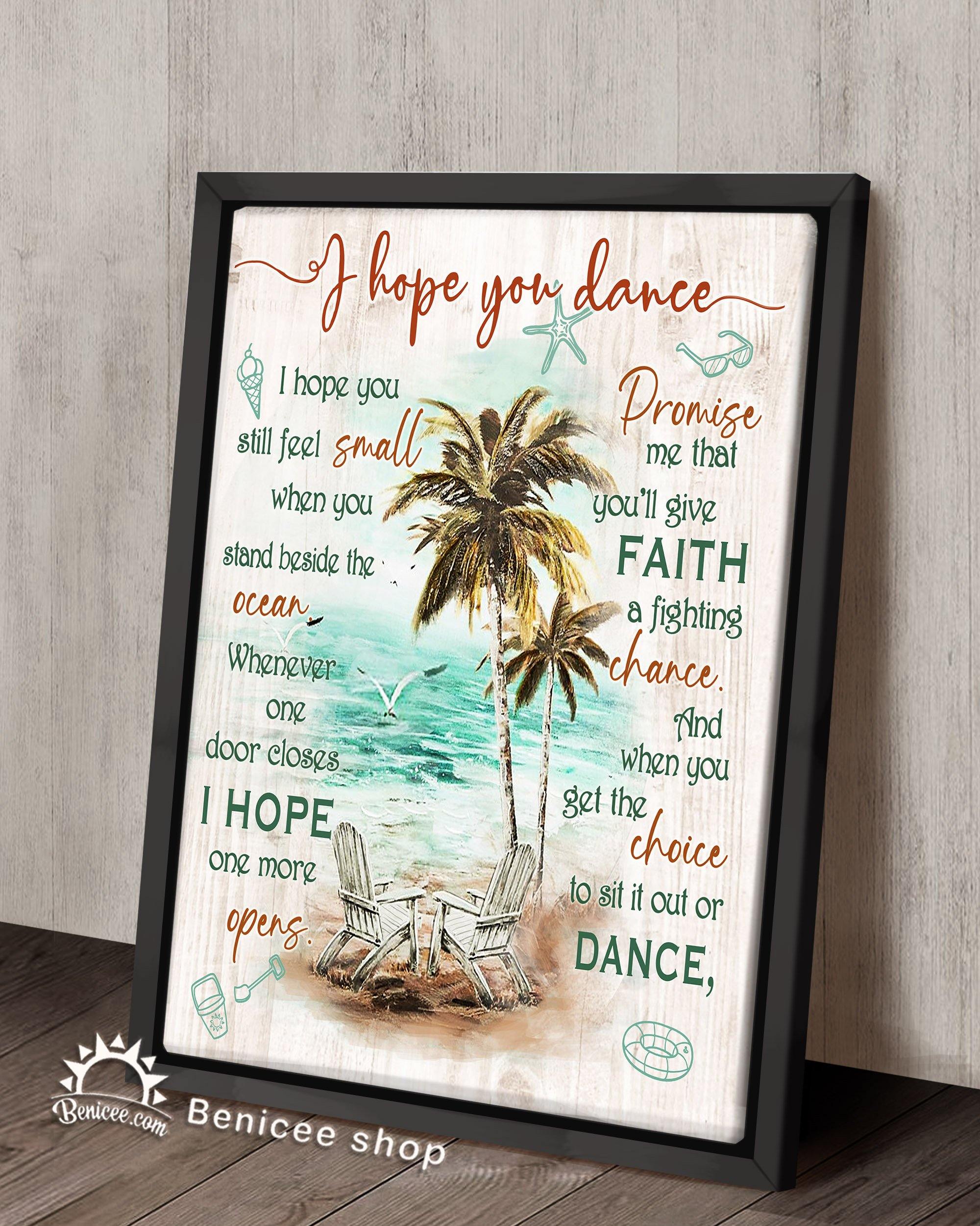 Benicee Beach House Framed Canvas Art I Hope You Dance Empty Chair Top 3 Home Decor