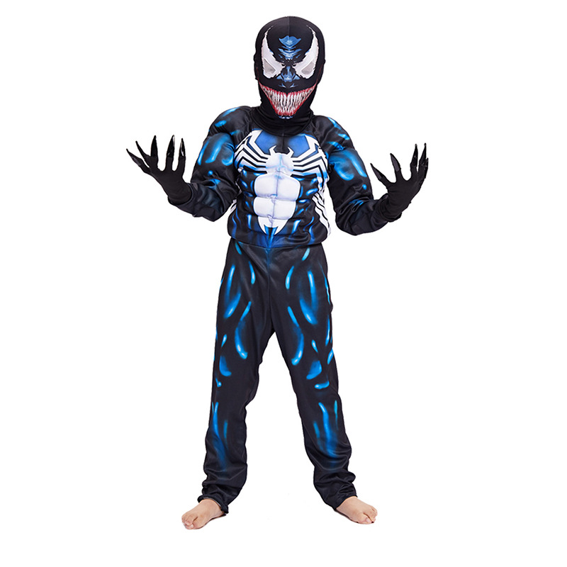 Venom Muscle Costume Cosplay for Kids Halloween Costume Children Full Sets alx