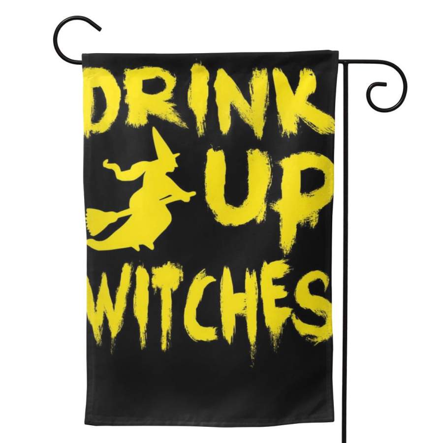 2 Pcs Garden Flag Drink Up Witches Funny Halloween Horizontal Poster 12.5″x18″ -Mothers Day, Birthday Gifts for Mom, Dad, Wife, Husband, Daughters, Grandma, Friends