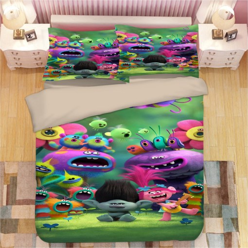 Trolls Poppy 13 Duvet Cover Pillowcase Home Decor 3D Bedding Set 2816