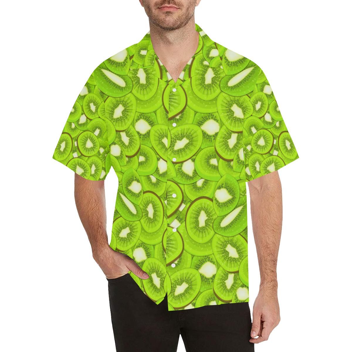 Sliced Kiwi Pattern All Over Print Hawaii Shirt Ha22573