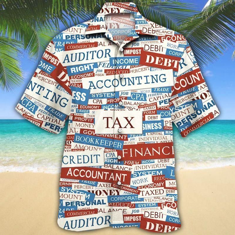 Accounting Tax Money Personal Income Bookkeeper Financi System Capital Individual Short Sleeve Hawaiian Shirt Unisex Hawaii Size S-5Xl