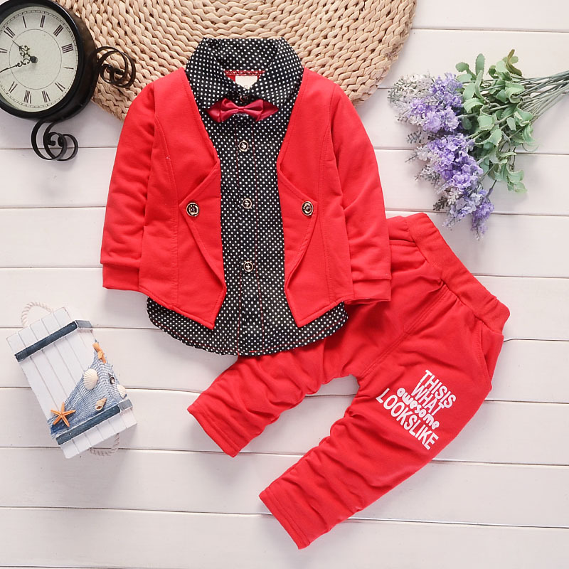 Toddler boys Clothes Outfits cotton Clothing set 2pcs gentleman Wear Little child For 1 2 3 4 Years size infant suit outerwear alx