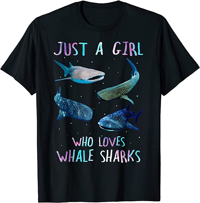 Watercolor Shark Ocean Just A Girl Who Loves Whale Sharks T-Shirt