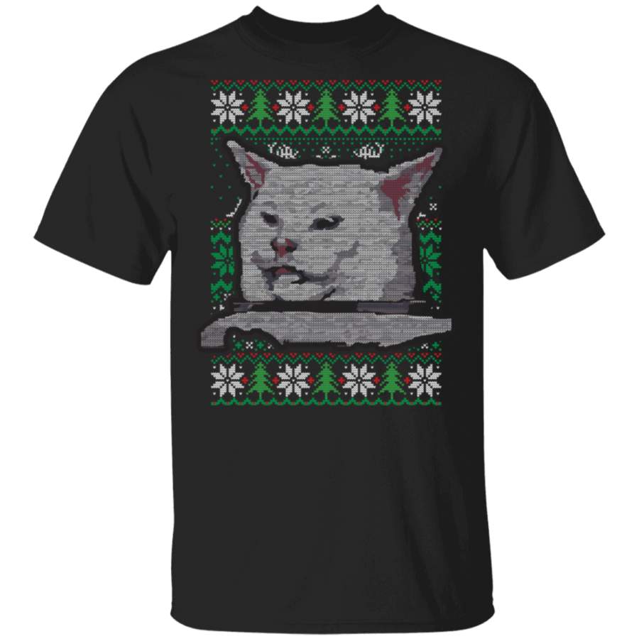 Smudge the Cat Meme Ugly Christmas Sweater Sweat Shirt Hoodie Shirt