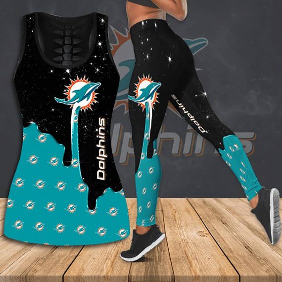 Gift For Wife Gift For Her Miami Dolphins Hollow Tank Top Leggings