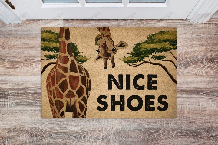 Giraffe Nice Shoes Easy Clean Welcome Doormat | Felt And Rubber | Do2939