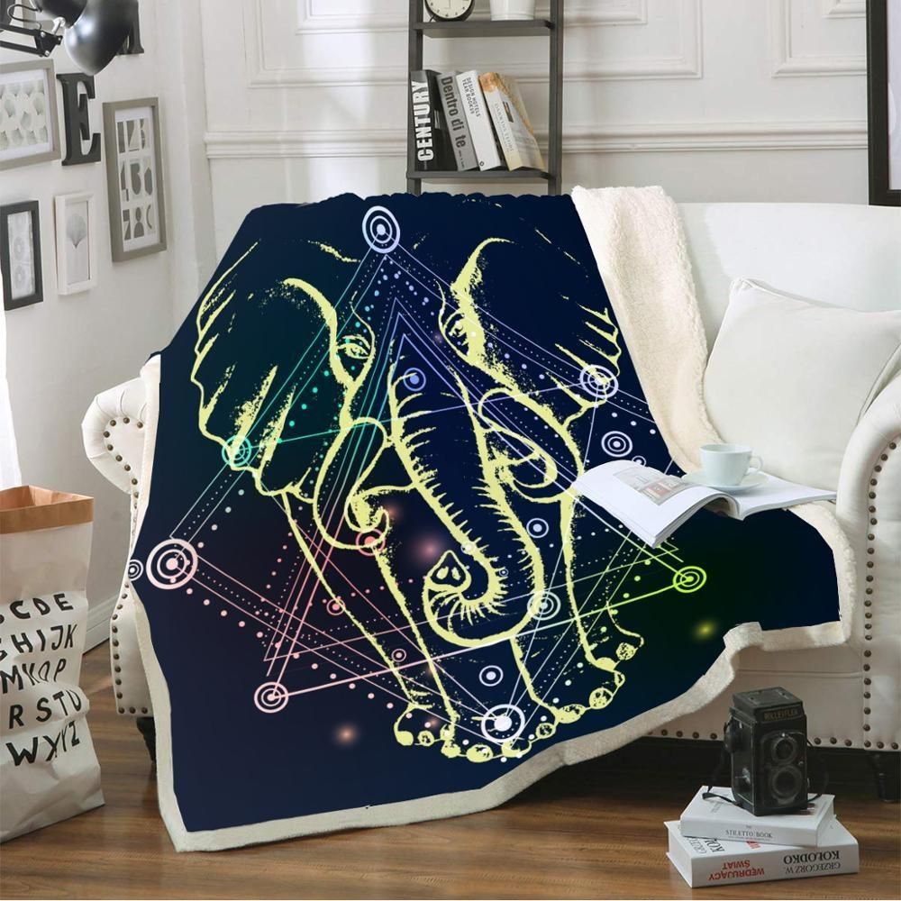 Indian Elephants Cla0510191F Sherpa Fleece Blanket