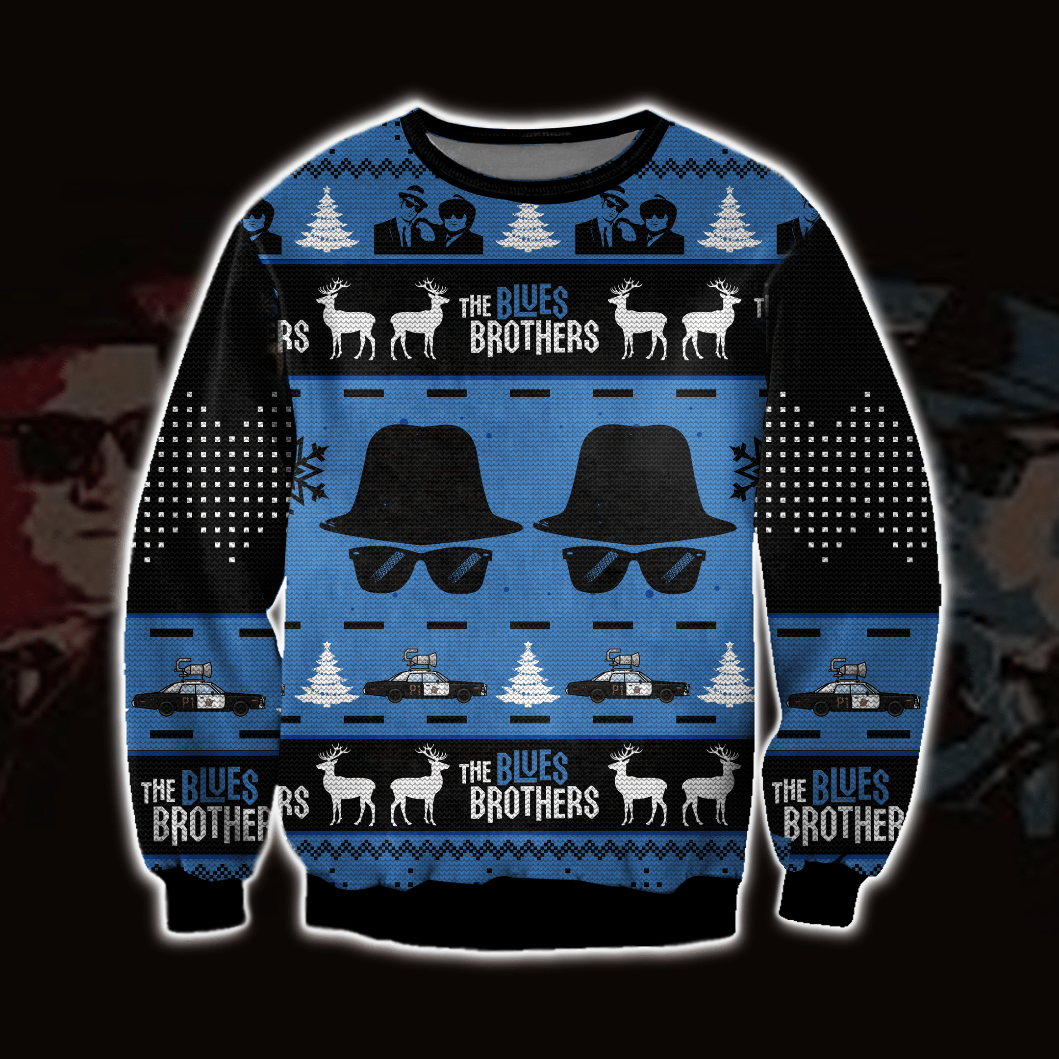 The Blues Brothers 3D Print Ugly Christmas Sweater