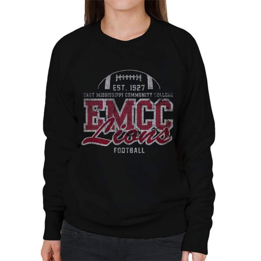 East Mississippi Community College Distressed Lions Football Women’s Sweatshirt