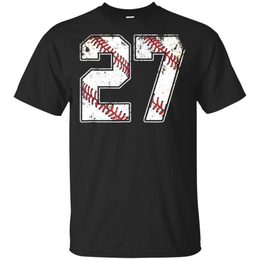 #27 Baseball Jersey Number 27 Retro Vintage T-Shirt