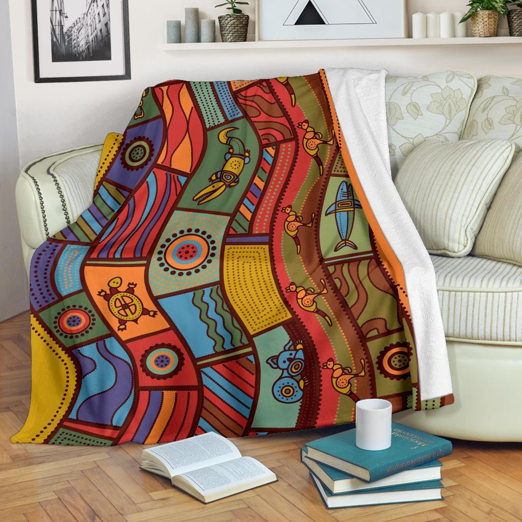 Premium Blanket – Aboriginal Art With Animals