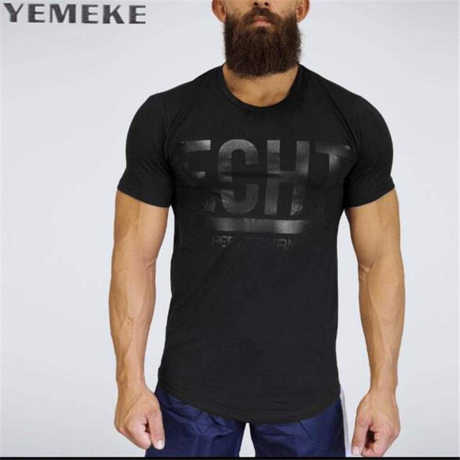 Summer Fashion Letter Printed Men’s  Fitness T-shirt  Street wear Hip Hop Tops