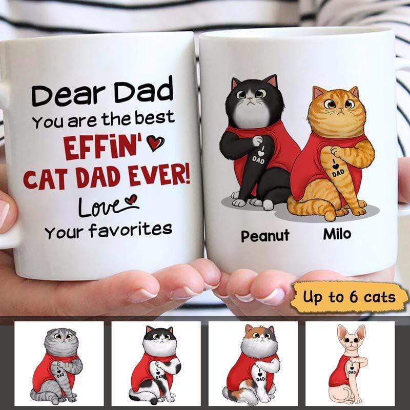 Best Effin Cat Dad Ever Personalized Mug