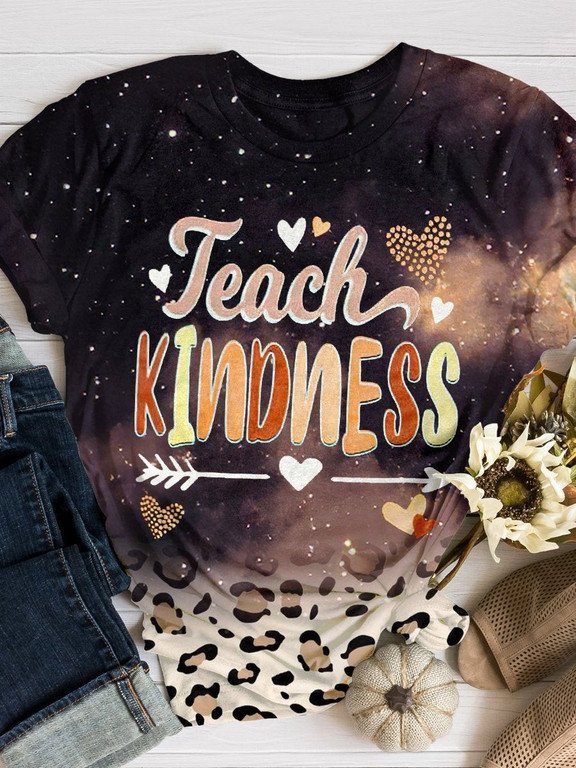 Teach Kindness 3D Tshirt – Teacher Life Leopard Hoodie Long-Sleeve Leopard Print Gift For Women Girls