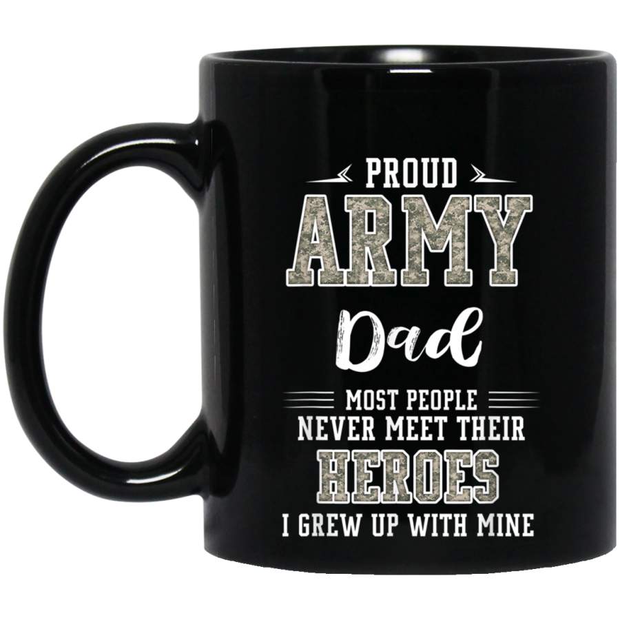 Proud Army Dad T Shirt  Pride Military Dad I Grew Up Veterans Day Christmas Gift Mug