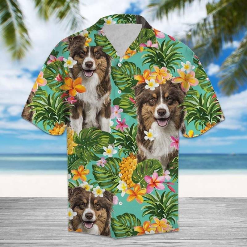 Artsyhomes Tropical Pineapple Australian Shepherd Hawaiian Ha52012