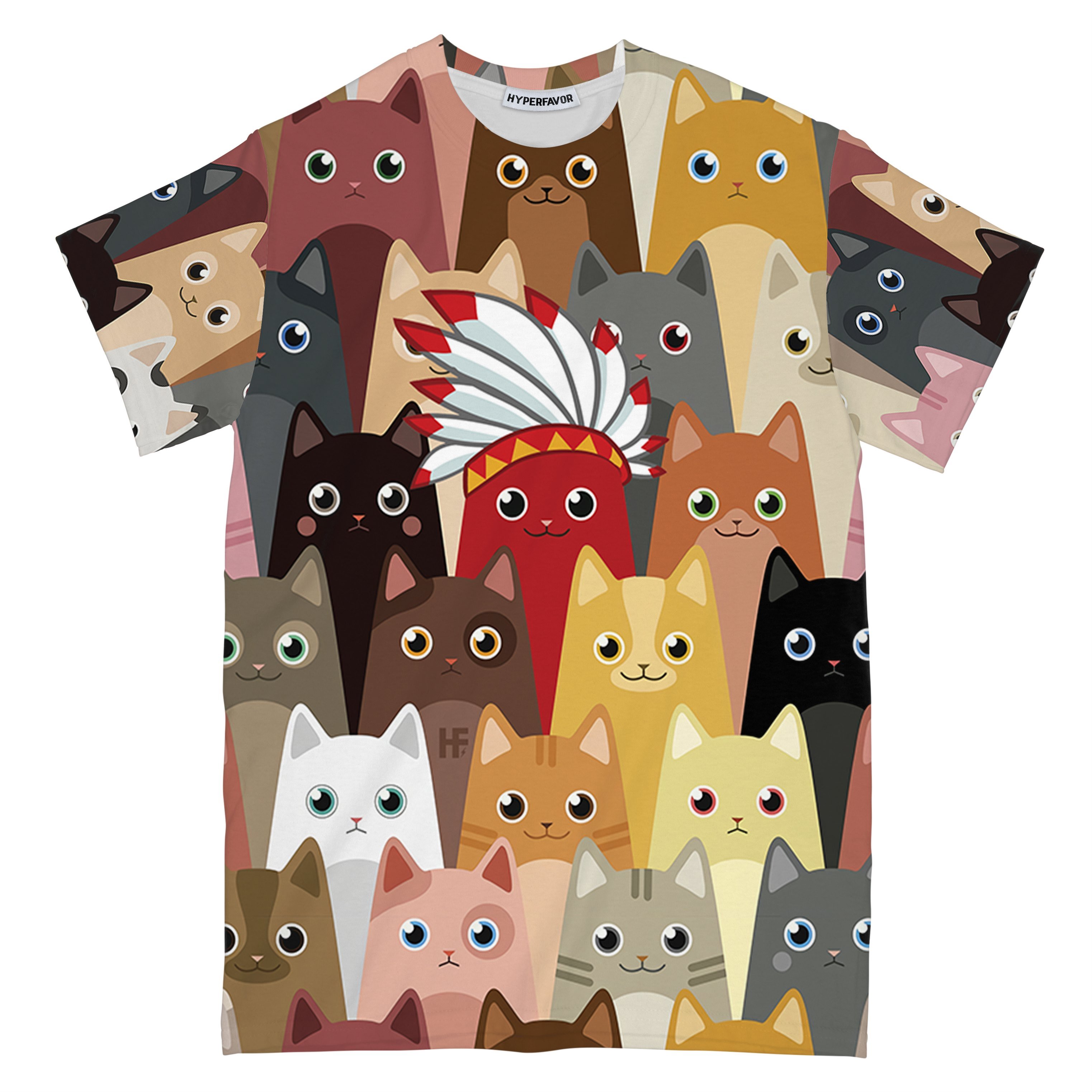 Where Is Native American Cat All Over Print T-Shirt, Colorful Native American Indian Shirt, Best Gift For Cat Lovers