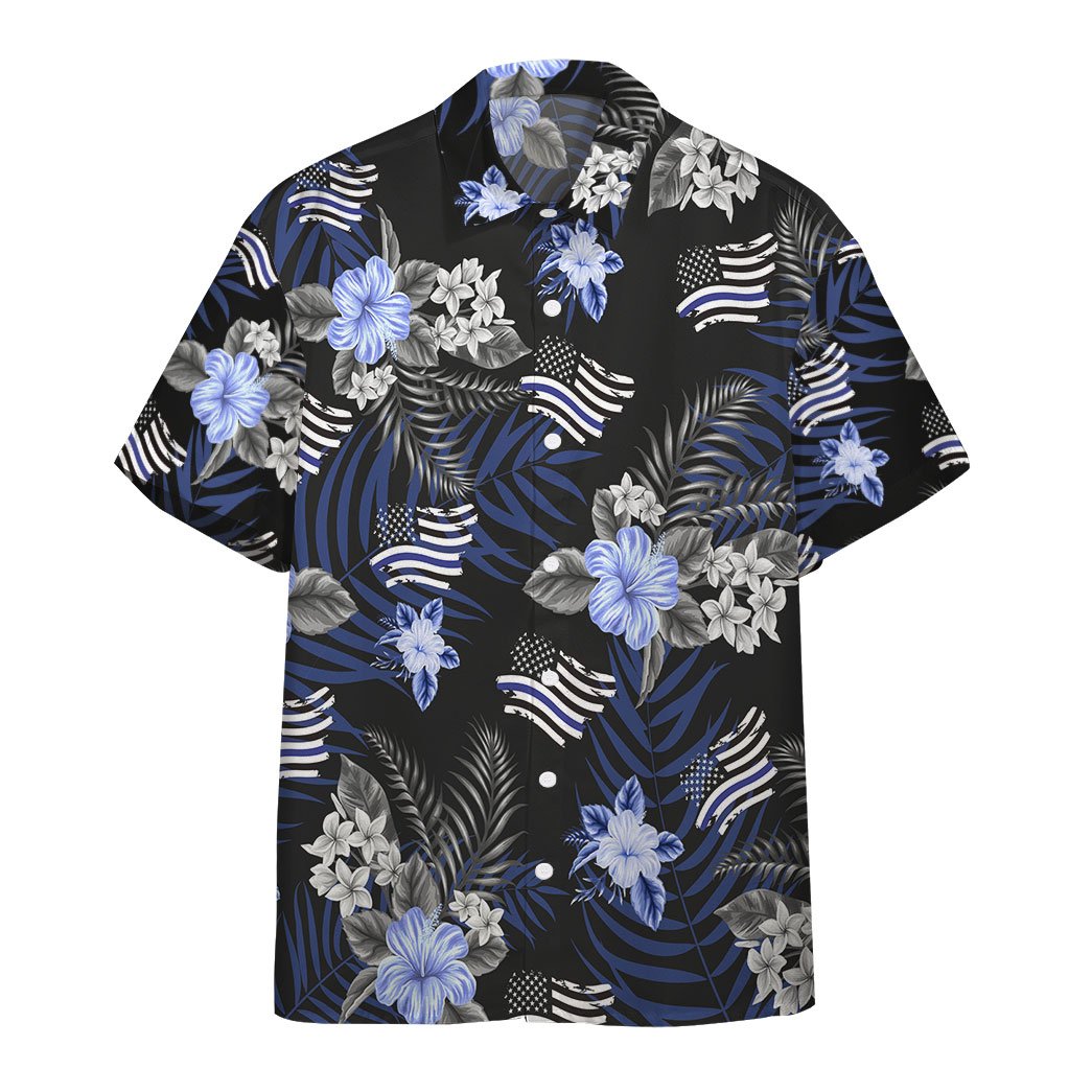 Gearhumans Back The Blue Hawaii Custom Short Sleeve Shirt Ha35072