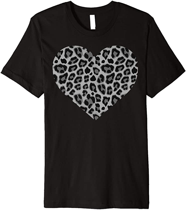 Cool Leopard Print Heart Gift | Cute Panther Women Girls Premium T-Shirt