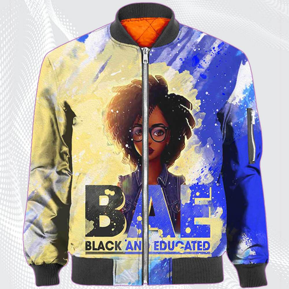 African American Hoodies Beautiful African American Female Black And Educate Bae All Over Print Womens Hooded Sweatshirt Black History