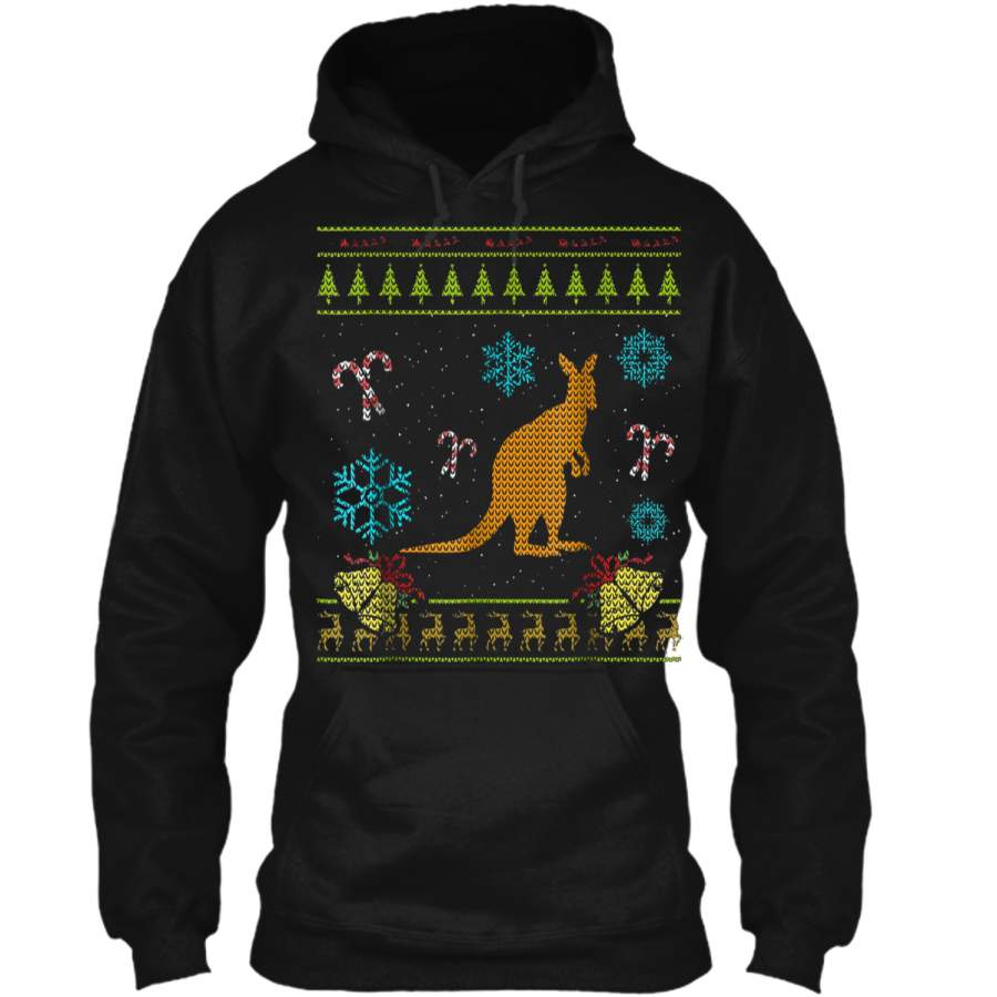 Animated Christmas Sweater  Kangaroo Pullover Hoodie 8 oz
