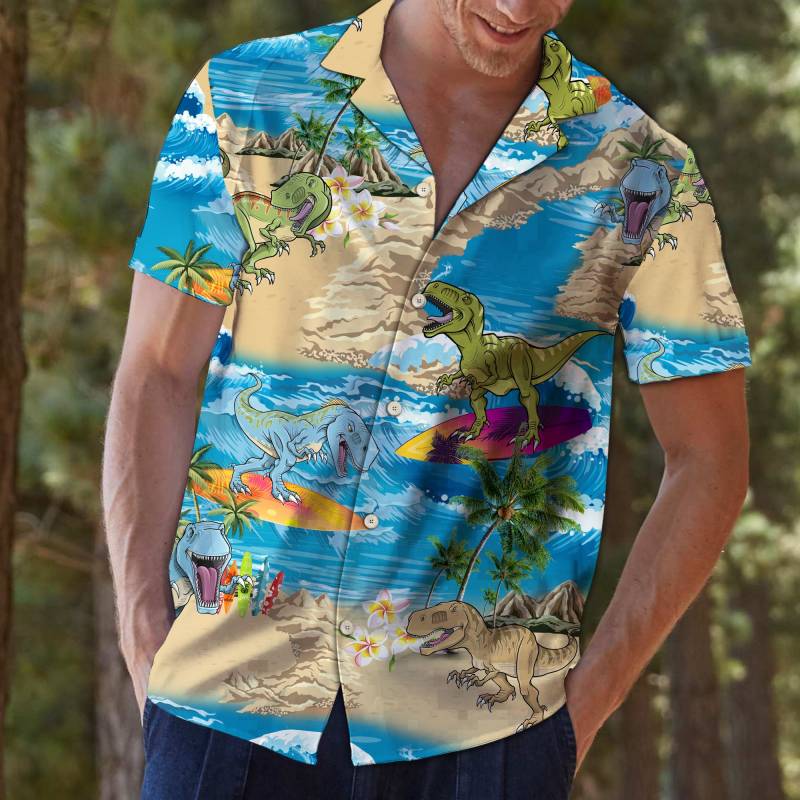 Dinosaur Summer Vacation Hawaiian Shirt Ha100590